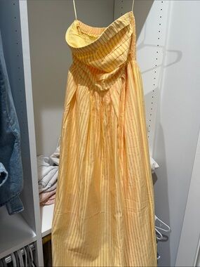 By Together Yellow Striped Girls' Sundress with Spaghetti Straps